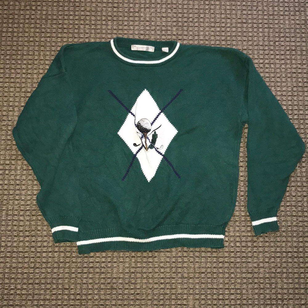 Vintage Green Golf Sweater